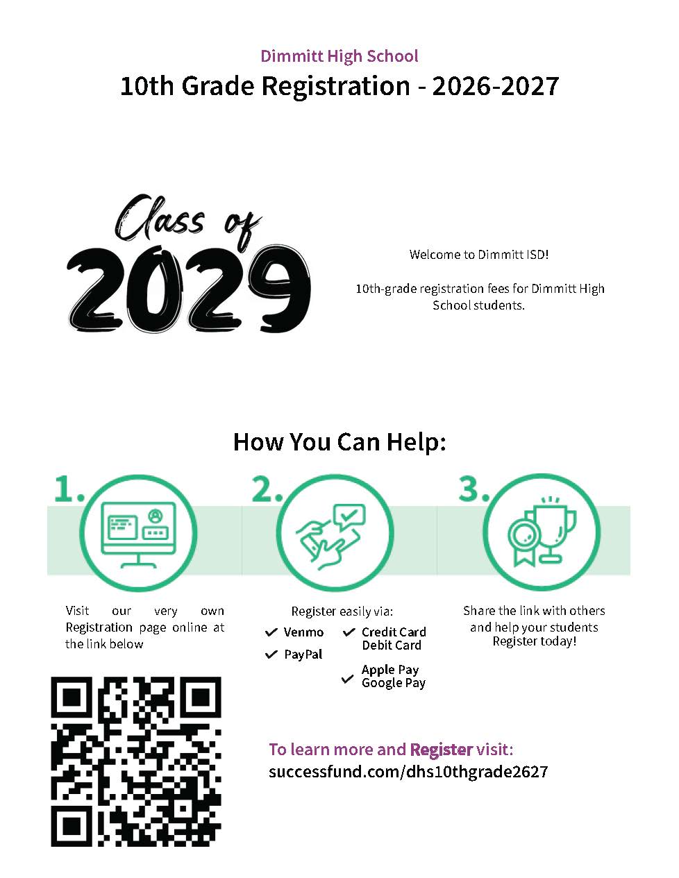 10th Grade Registration Fees